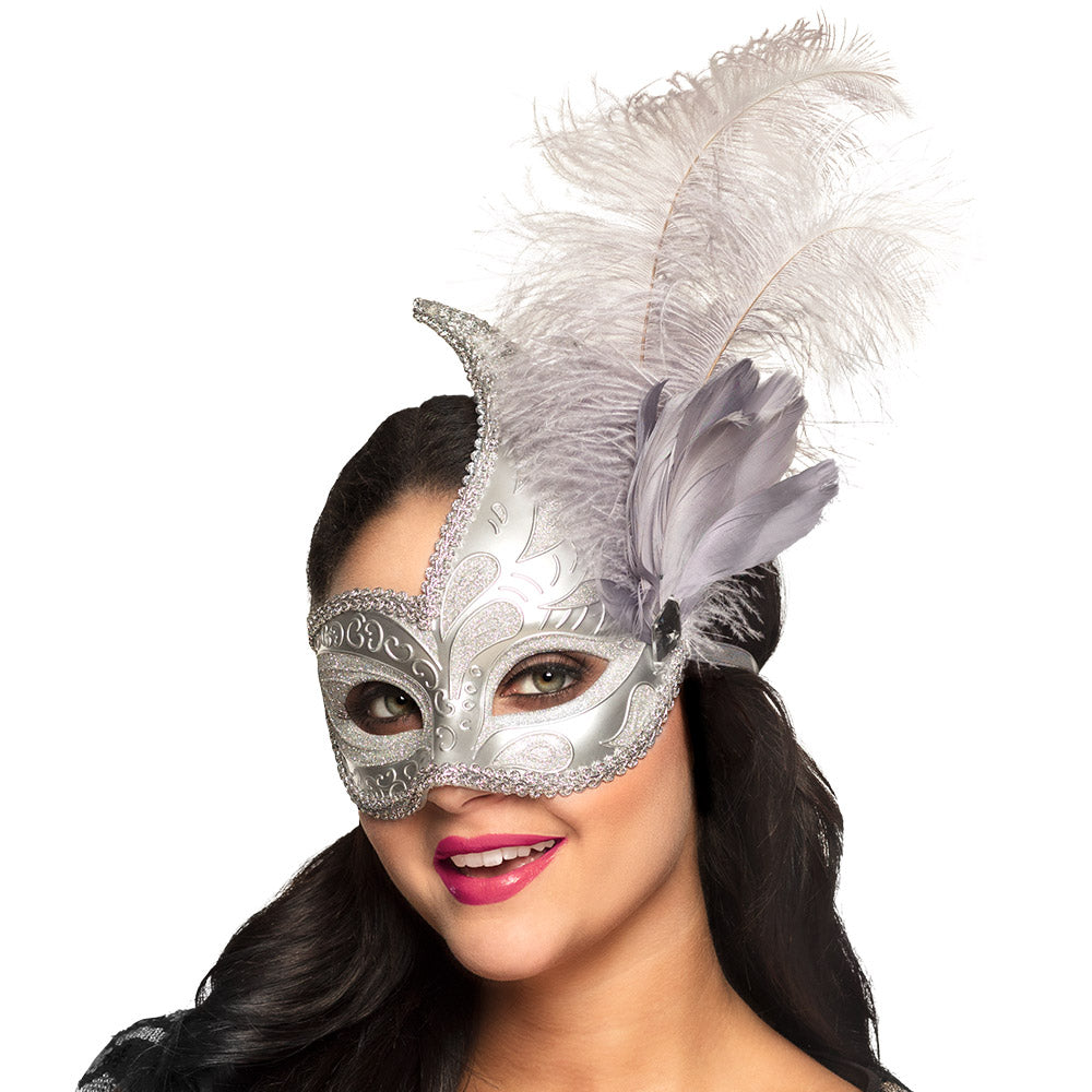 Masquerade Eye Mask Venice Prezioso Silver