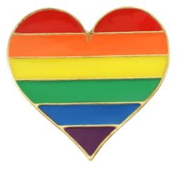 Rainbow Heart Shaped Enamel Pin Badge