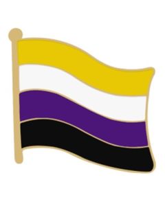 Non Binary Flag Shaped Enamel Pin Badge