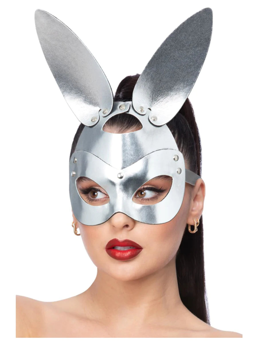 Fever Silver Leather Look Rabbit Mask