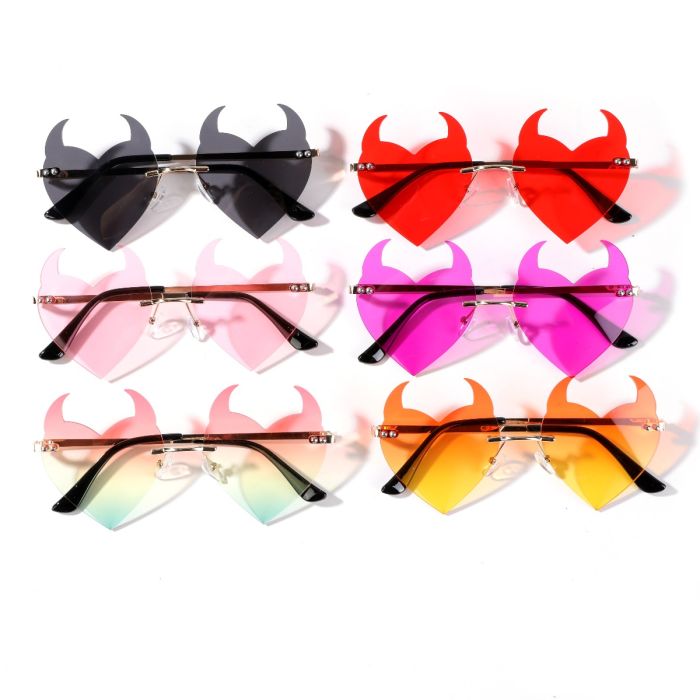 Mixed Colour Devil Heart Sunglasses