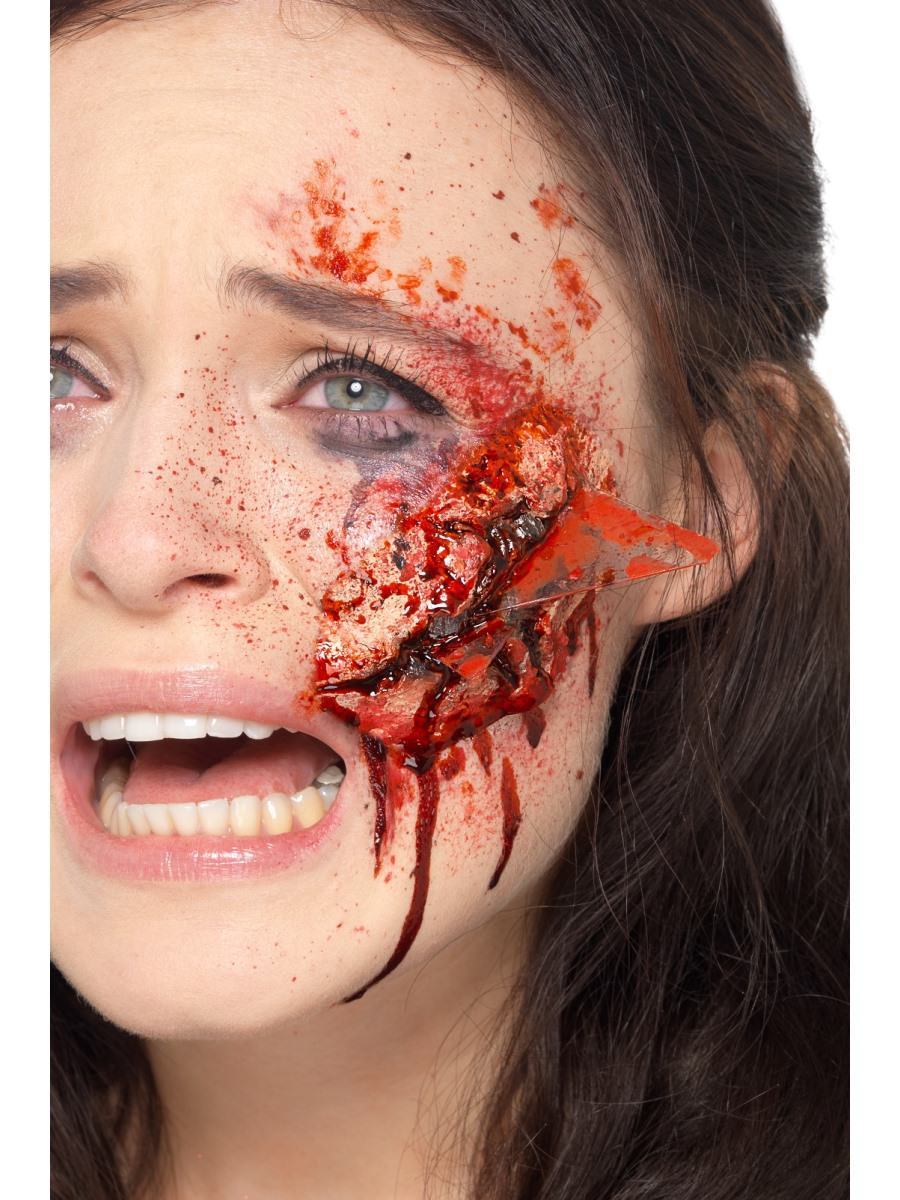 Smiffys Make-Up FX, Latex Broken Glass Wound, Red
