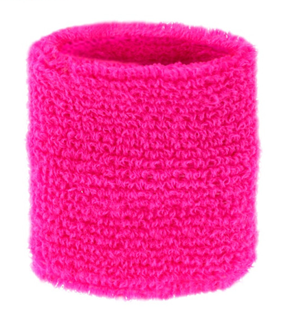 Pair of Neon Pink Sweat Bands
