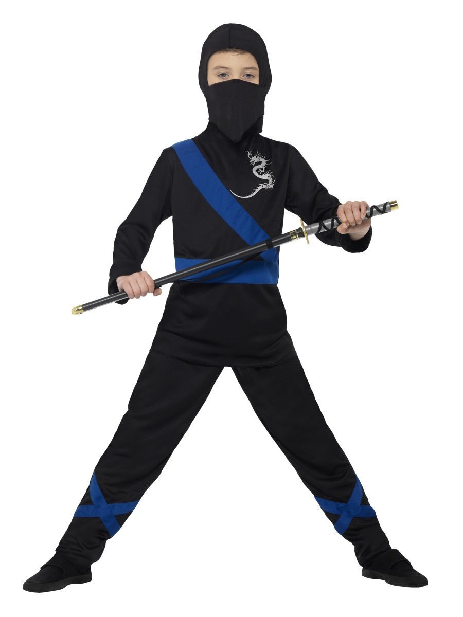 Ninja Assassin Costume, Black & Blue