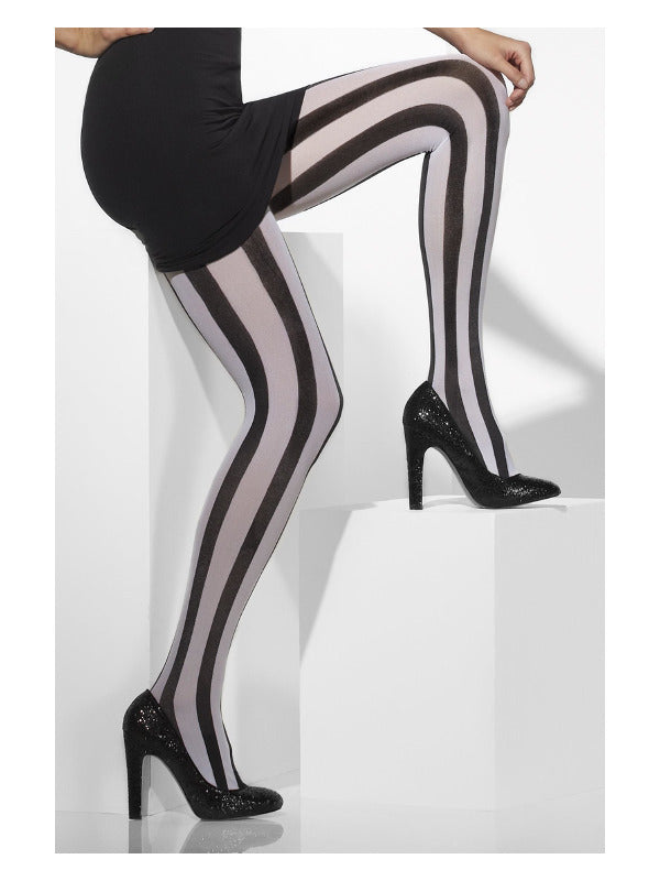 Black and White Opaque Tights