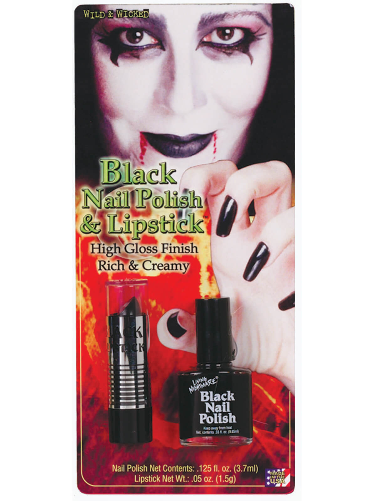 Black Nail Polish and Lipstick