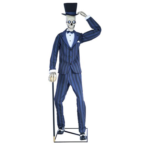 Sharp-Dressed Skeleton Animated Figure (203 cm Tall)