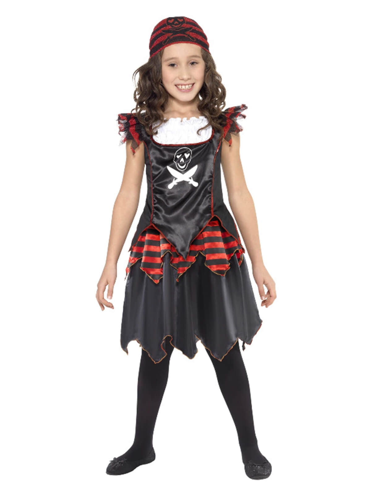 Pirate Skull & Crossbones Girl Costume, Black