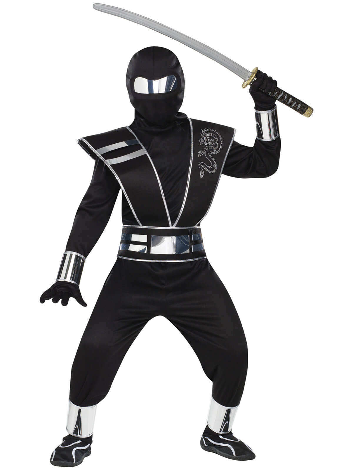 Silver Mirror Ninja Child Halloween Costume