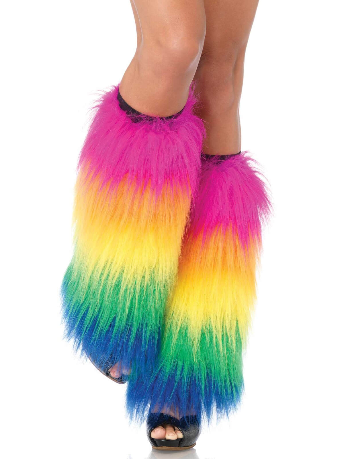 Furry Rainbow Leg Warmers