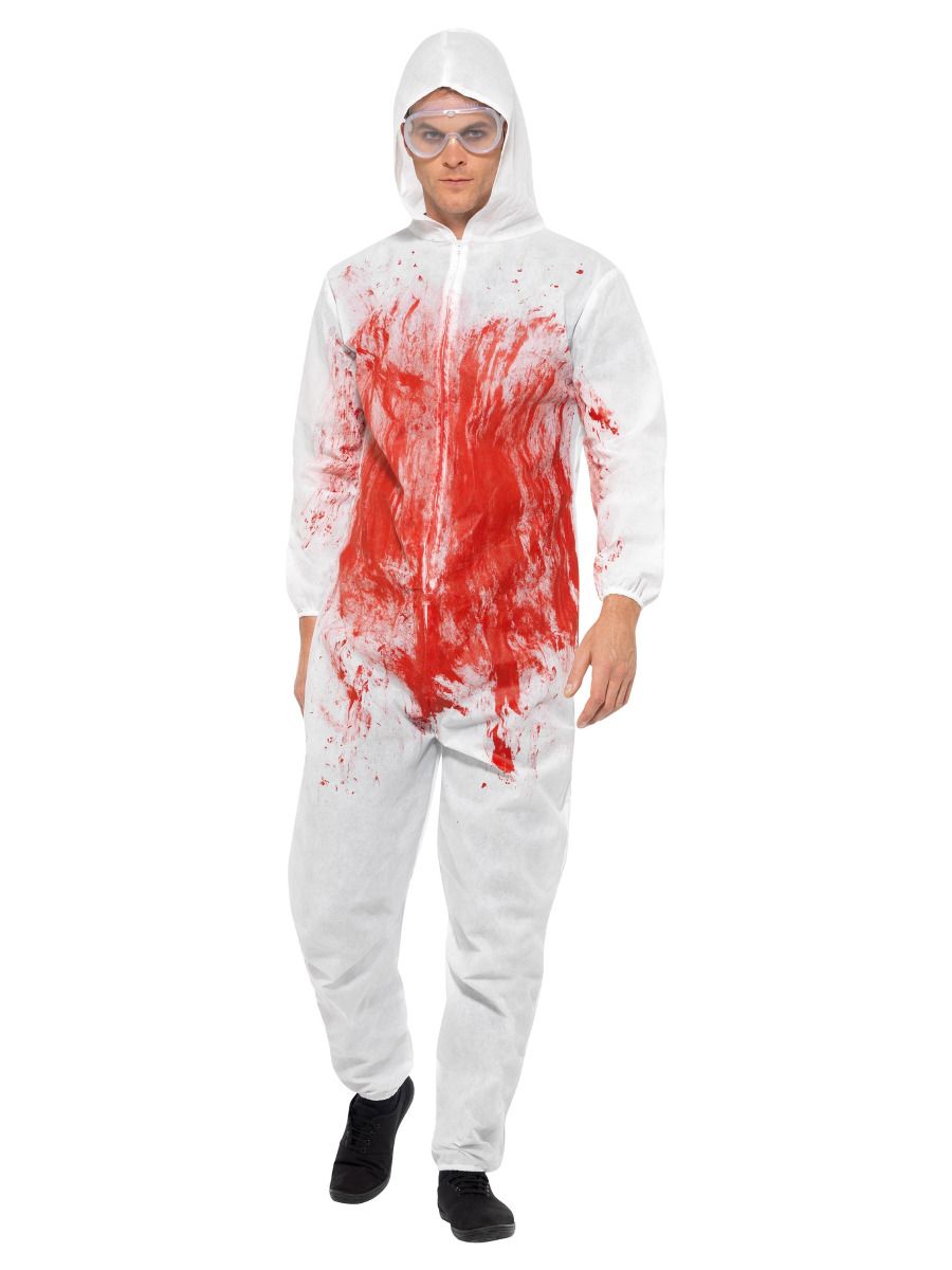 bloody forensic overall halloween costume for men