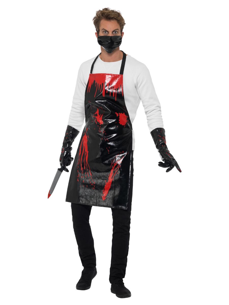 Bloody Surgeon/ Butcher Kit, Black & Red Halloween Costume