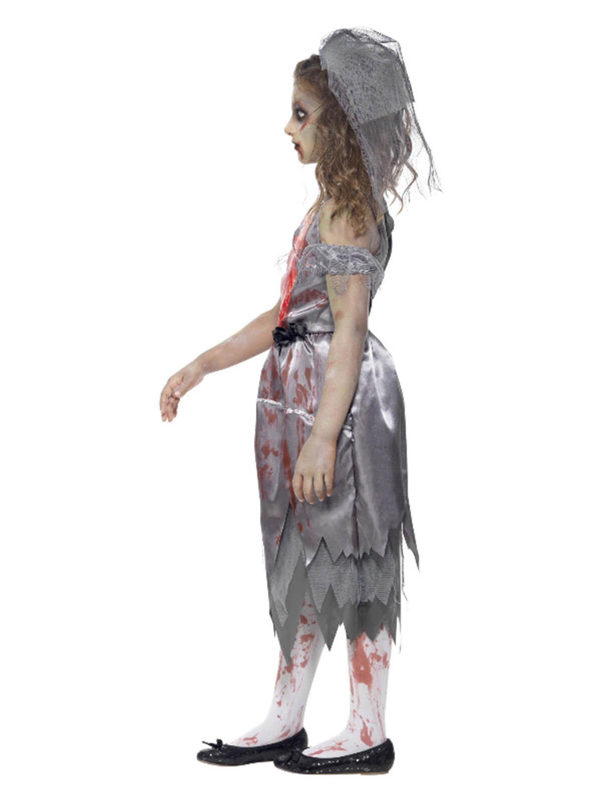 Zombie Bride Halloween Costume, Grey