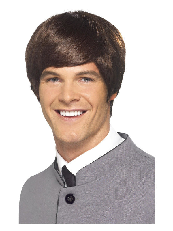 Short Brown 60s Male Mod Wig