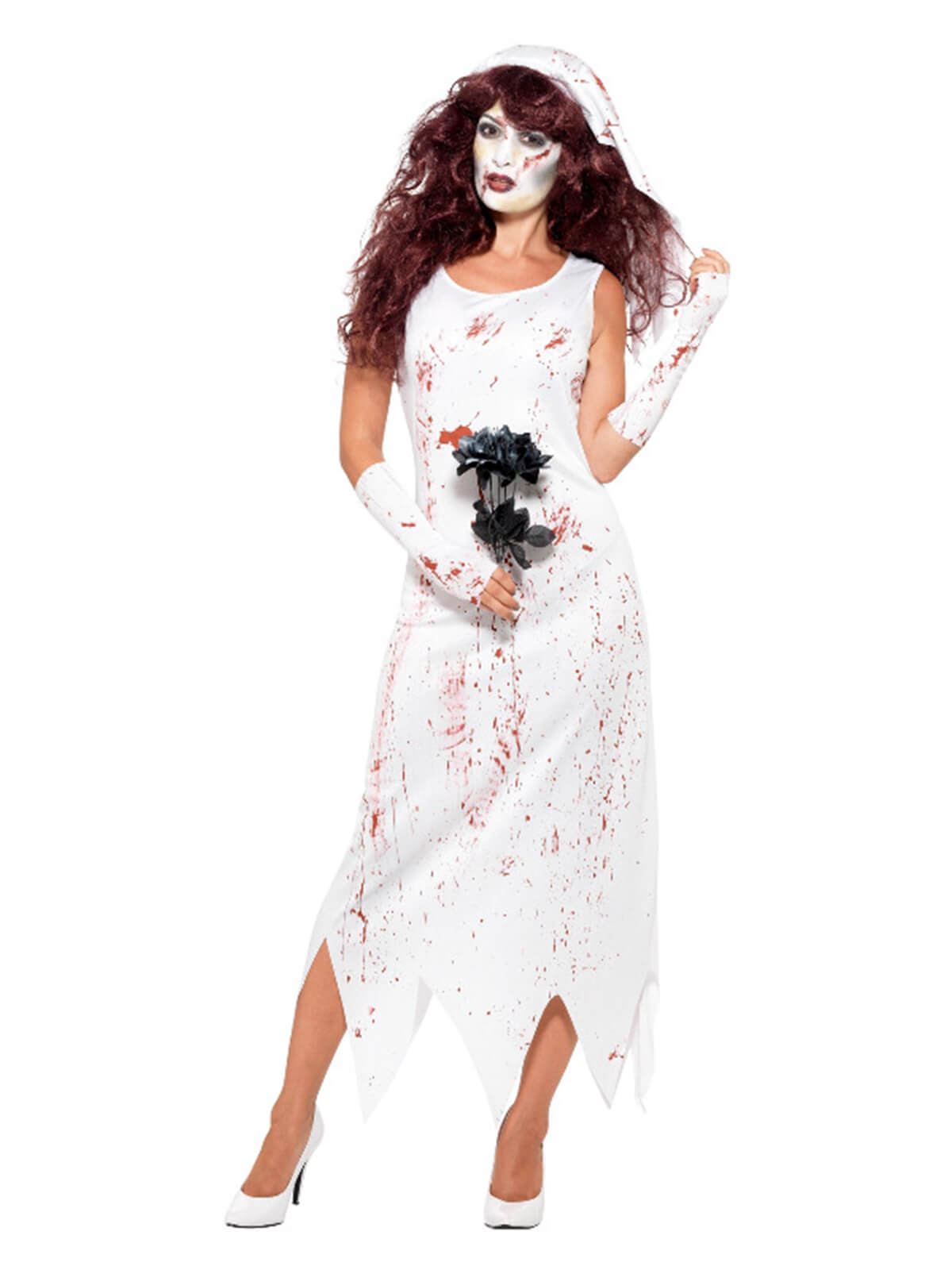 Zombie Bride Halloween Costume, White