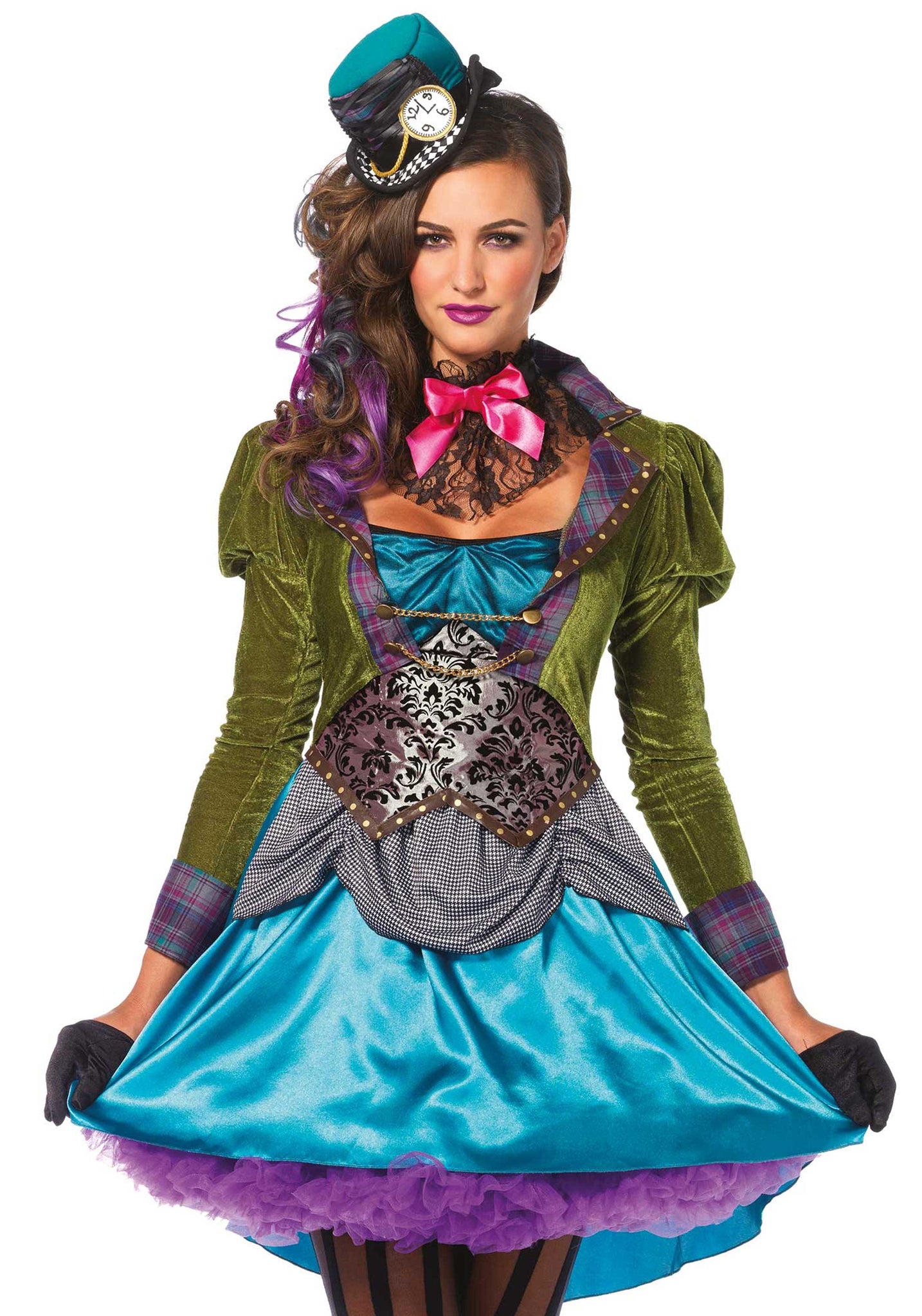 Deluxe Mad Hatter Halloween Costume- Multicolor