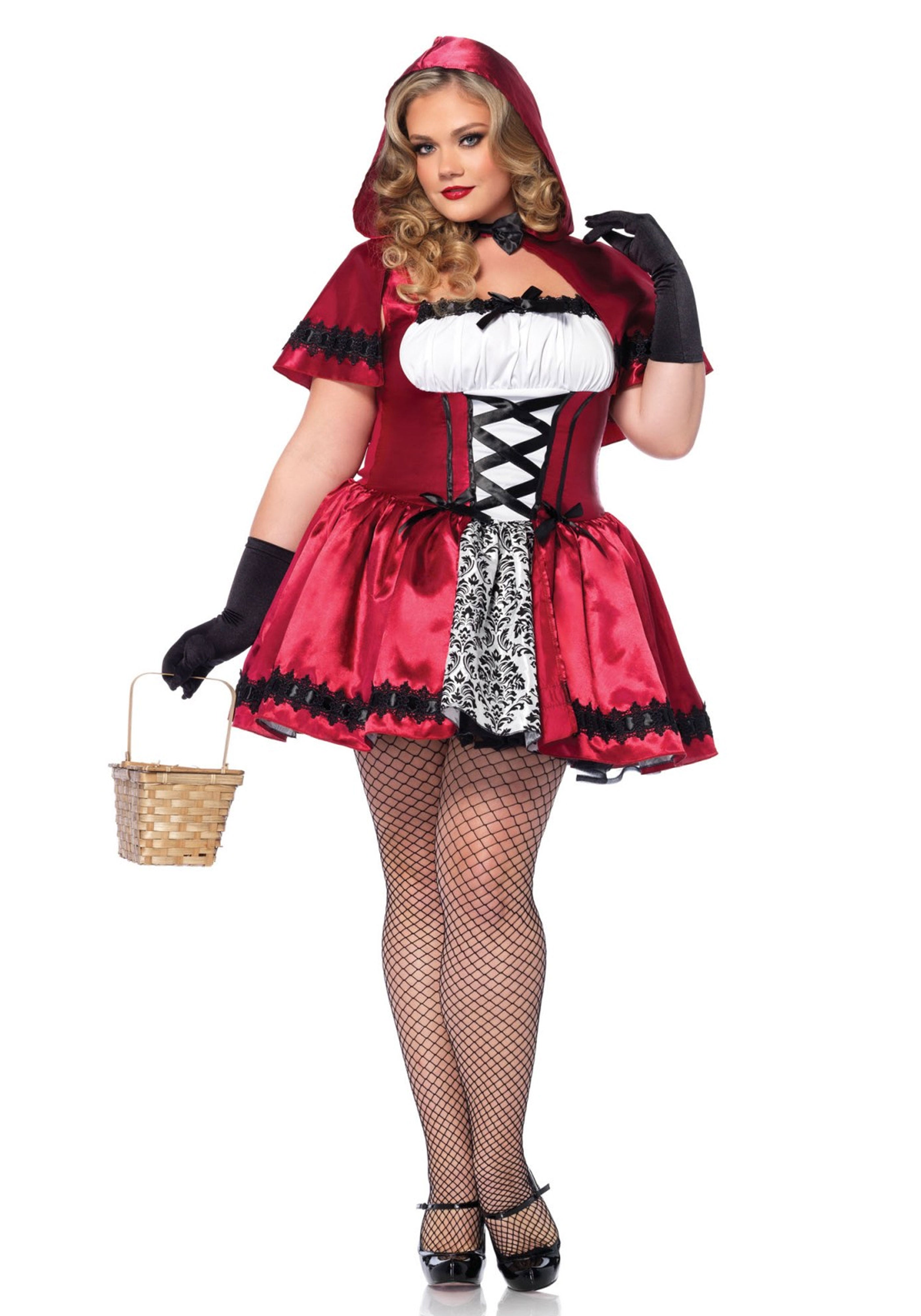 Gothic Red Riding Hood Halloween Costume - Red & White