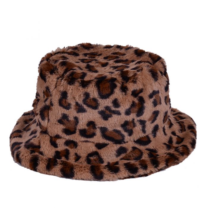 Leopard Flulffy Bucket Hat