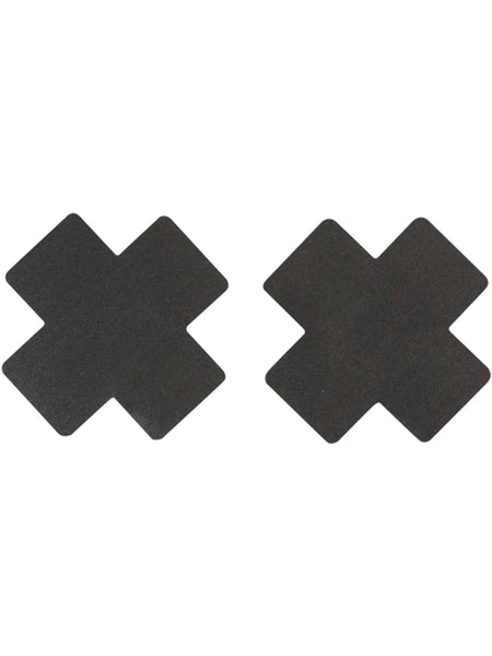 Fever Cross Nipple Pasties Black