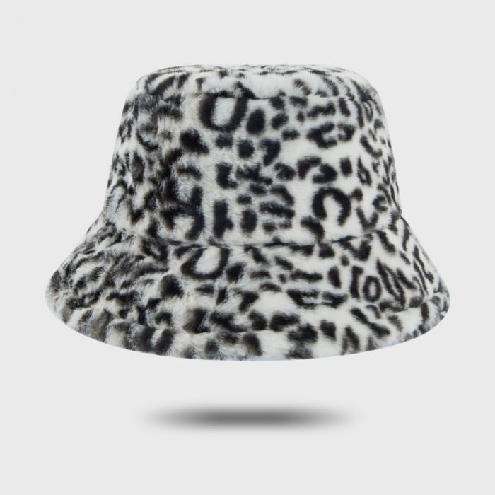 Fluffy Snow Leopard Bucket Hat