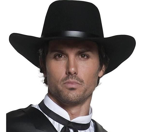 Authentic Western Gunslinger Hat, Black