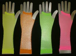 80s Long Net Gloves Yellow