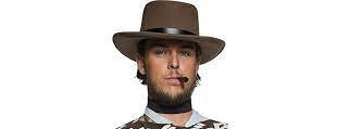 Authentic Western Wandering Gunman Hat, Brown
