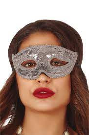 Silver Sequin Masquerade Mask